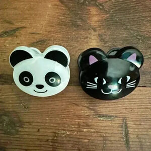 Novelty Bag Clips Cat and Panda NWOT